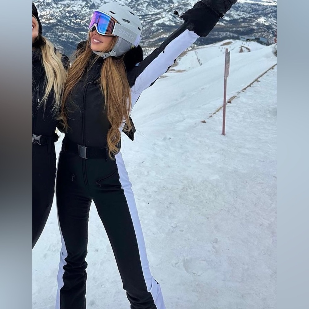 Black white one piece snow suit